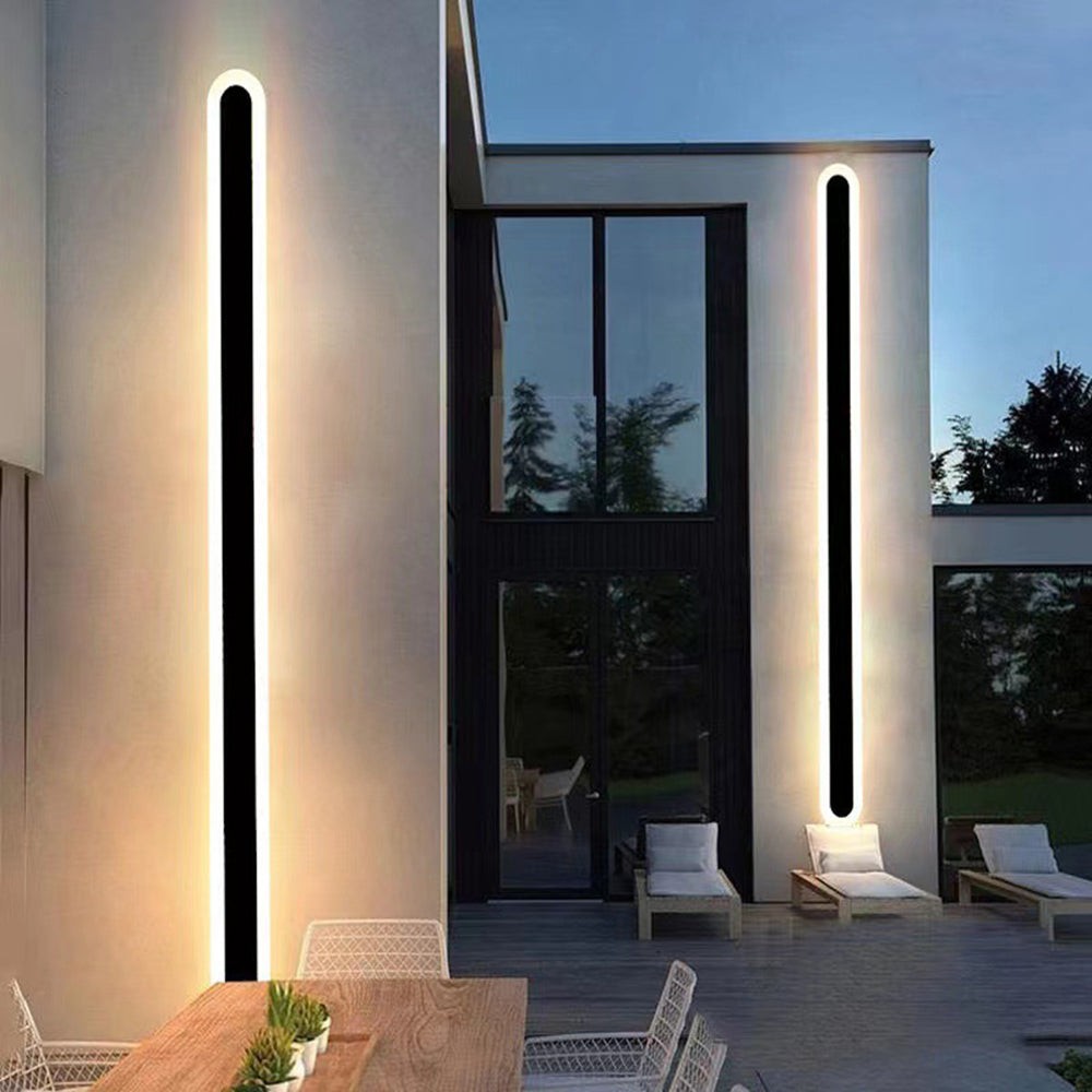 Edge Minimalistische Metalen Ovale IP65 Waterdichte Buitenwandlamp HL3428