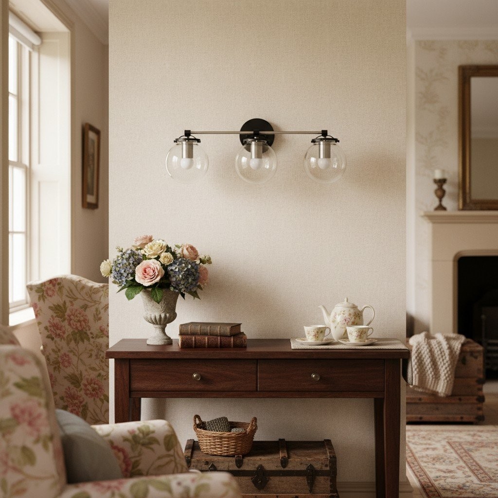 Glorica Glass 3 Shade Globe Vanity Light - Zachte badkamerlamp HL1691