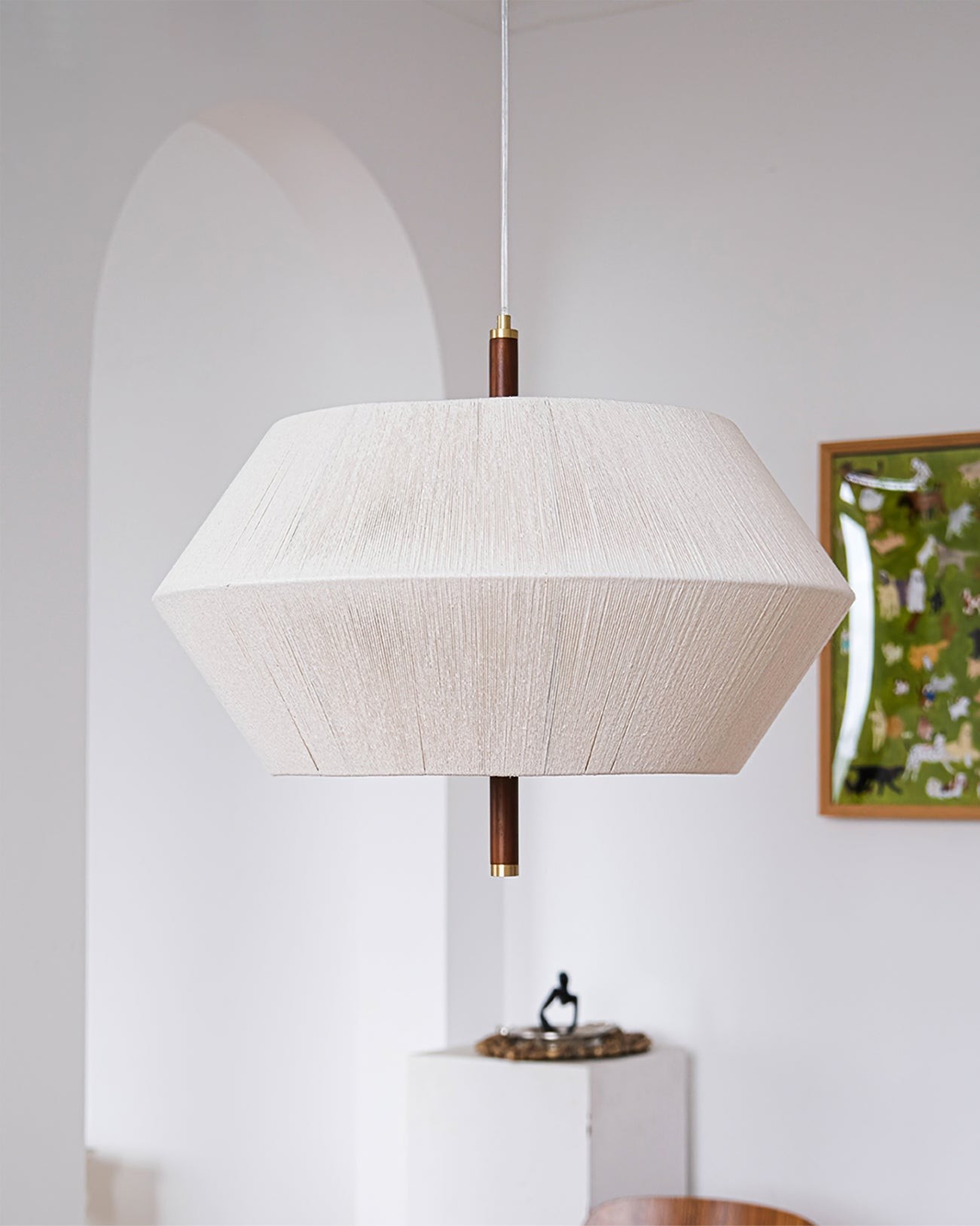 Japanse Wabi-Sabi-stijl geweven stoffen hanglamp HL880