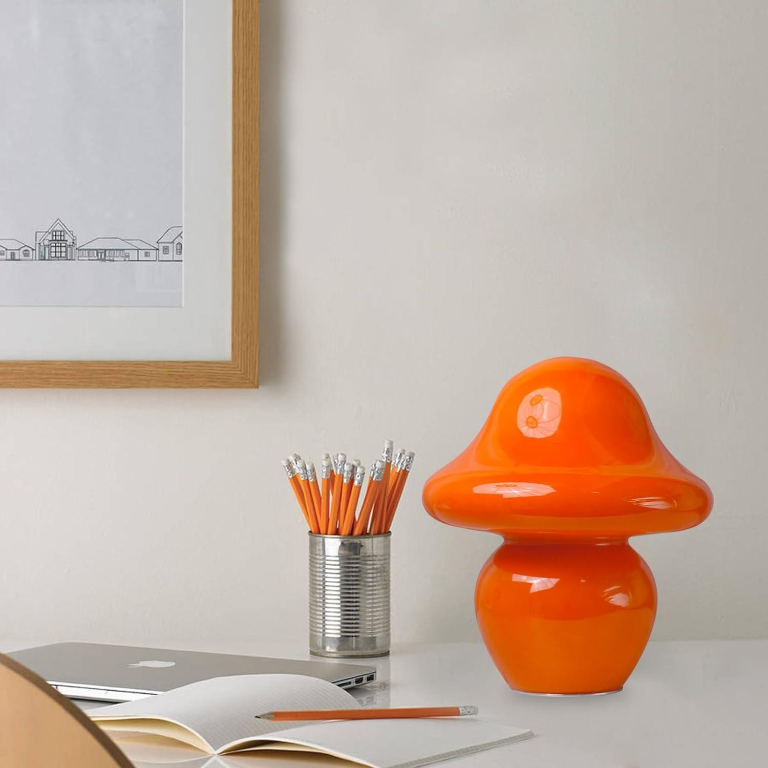 Bauhaus Paddestoel glas Tafellamp Met USB poort HL181