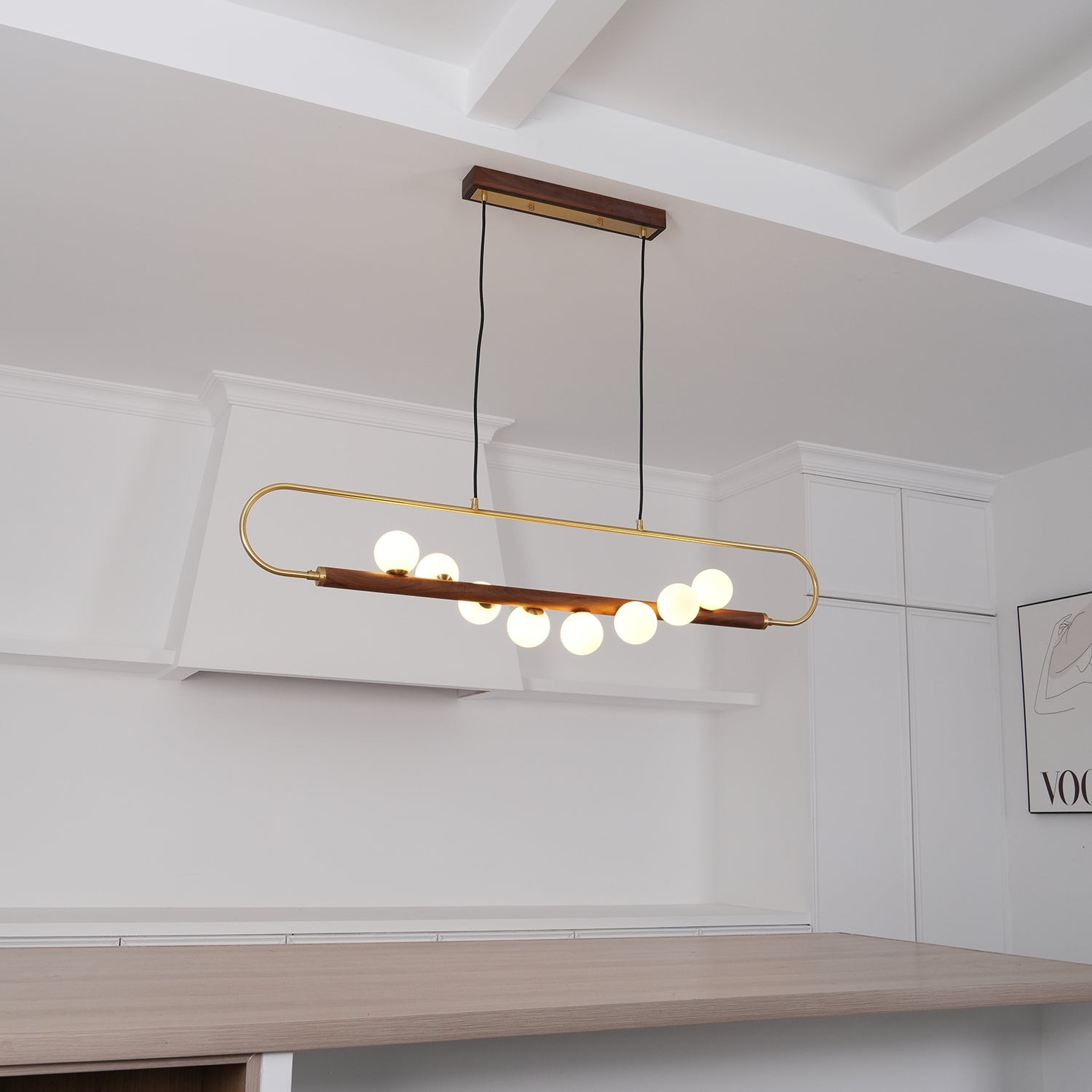 Moderne Walnoot Eenvoudige Kroonluchter HL693
