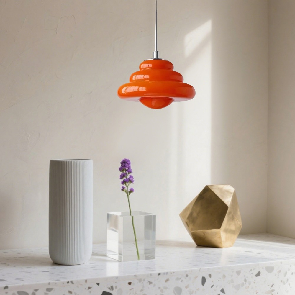 Art Deco glazen hanglamp - Bauhaus Donut kleurrijk ontwerp HL1334