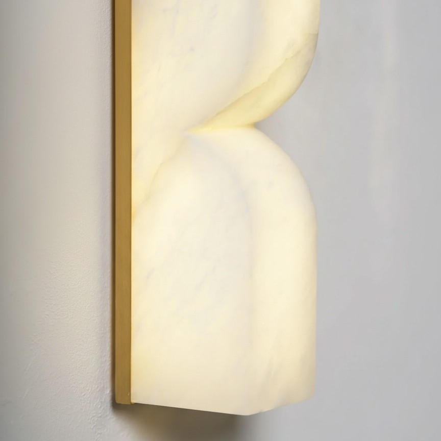 Albesque gebogen wandlamp - Moderne albasten wandlamp voor slaapkamers en woonkamers HL2491