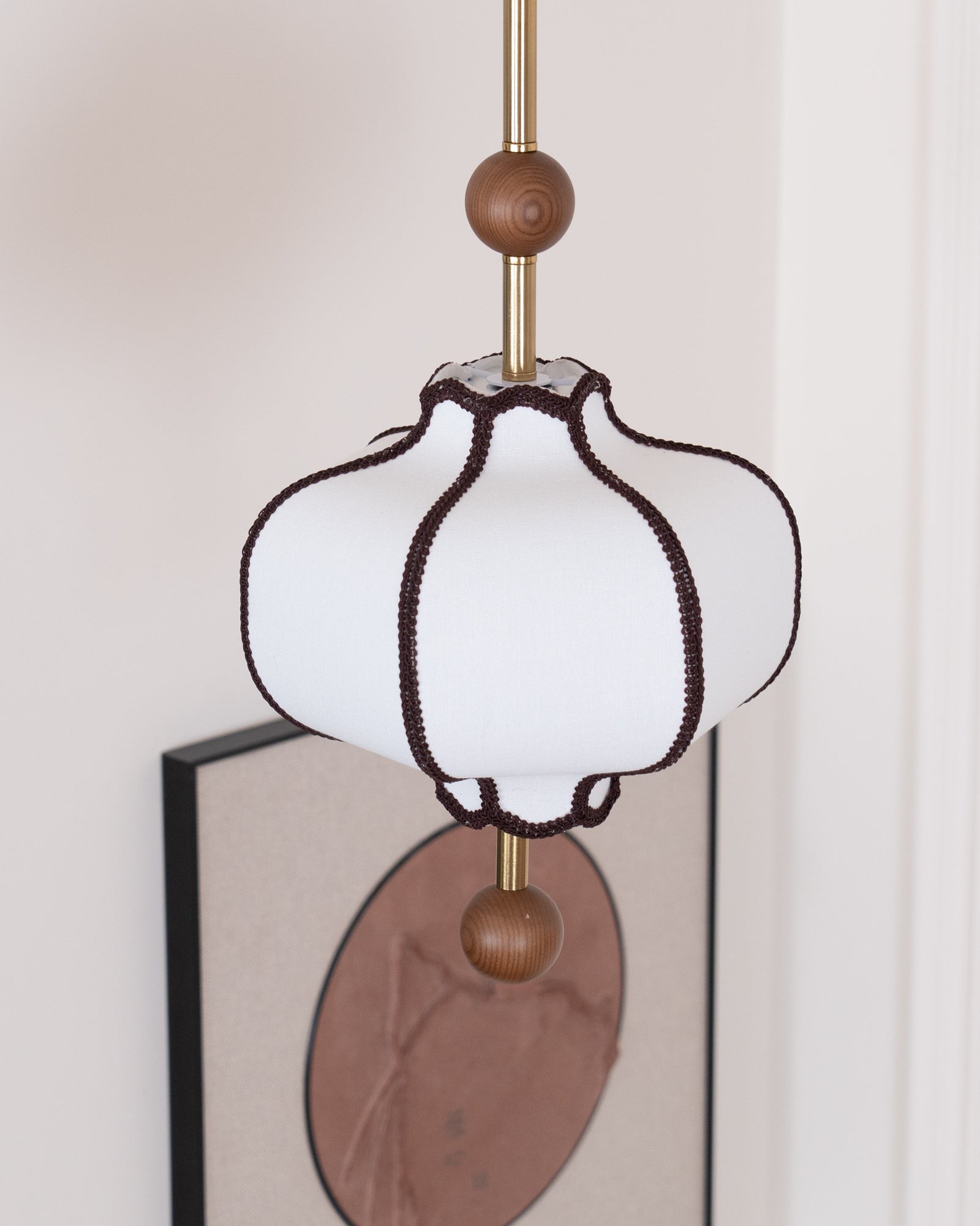 Vintage hanglamp van getextureerd textiel HL570