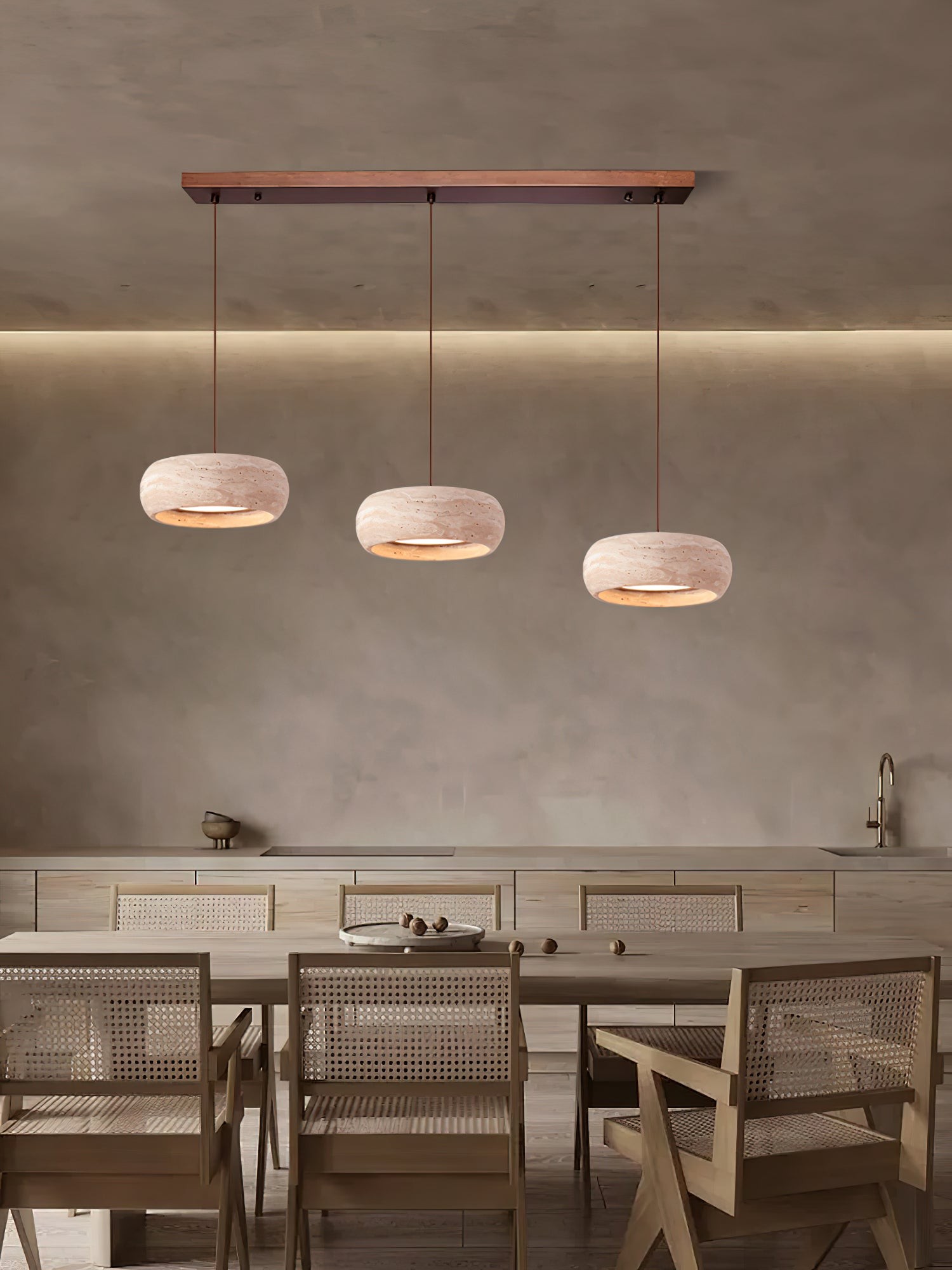 Travertin trommelvormige hanglamp HL3161