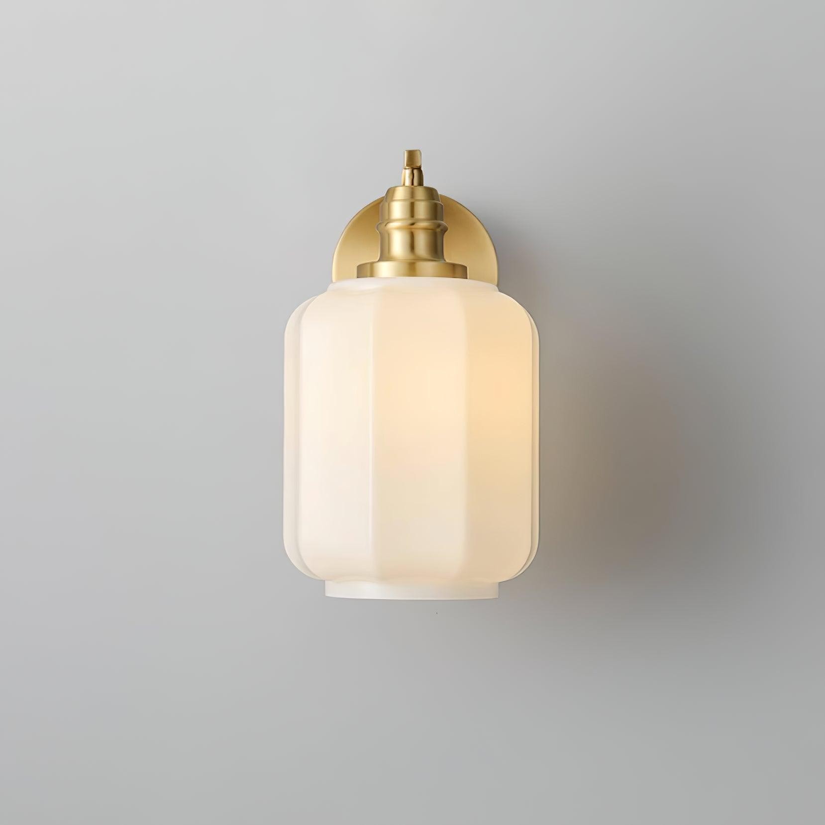 Retro wandlamp van messing en glas HL546