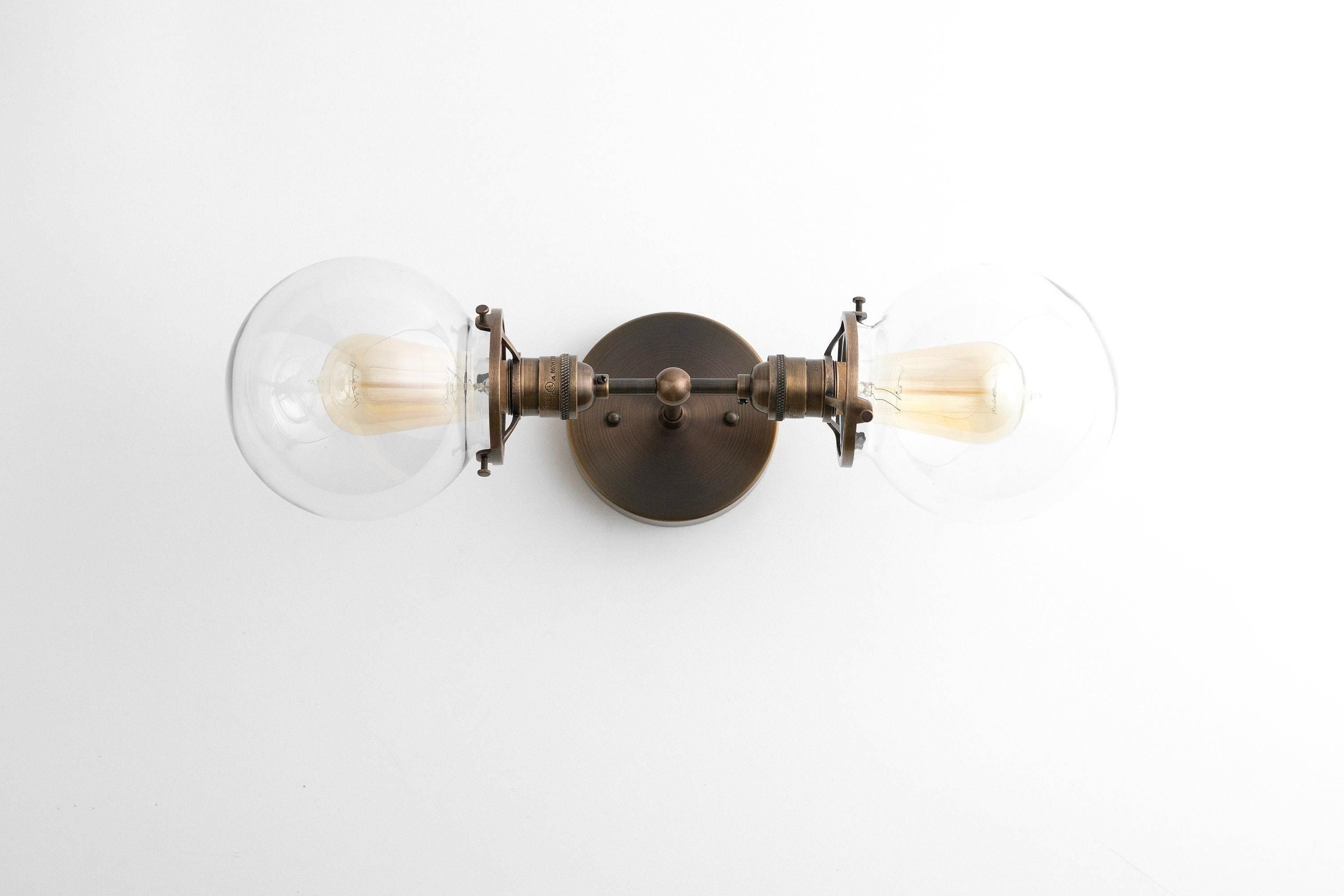 Lumio Globe Industriële Badkamerverlichting - Moderne Dubbele Bol Wandlamp HL1705