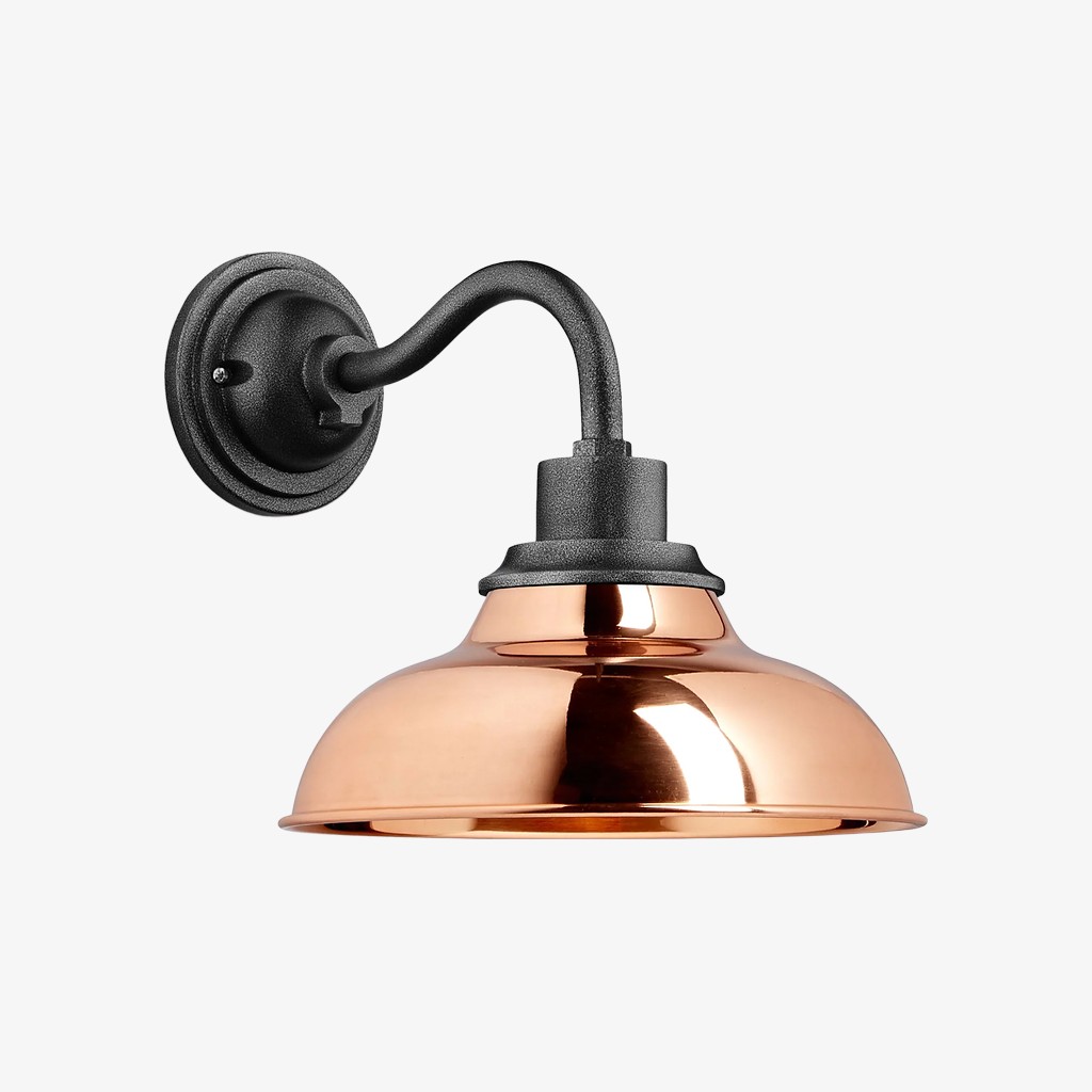 Velara Industriële Koepelwandlamp – Vintage Metalen Zwanenhalslamp voor Veranda of Terras HL2536