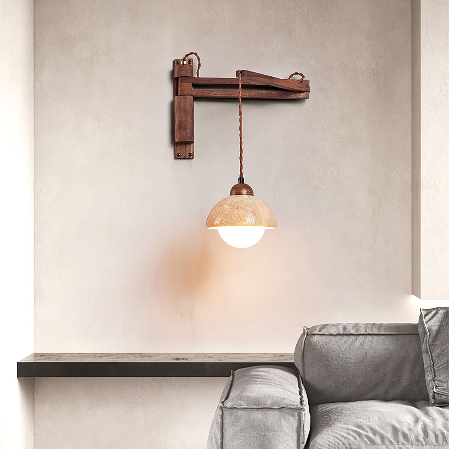 Verstelbare travertin koepel wandlamp HL2935