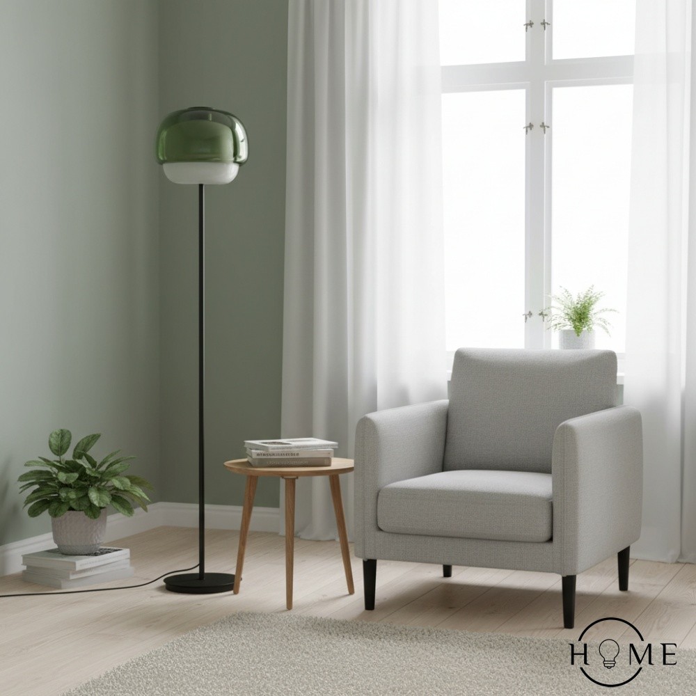 Clinco Moderne Paddestoel Vloerlamp - Gekleurde Glazen Bollamp voor Woonkamers HL1778