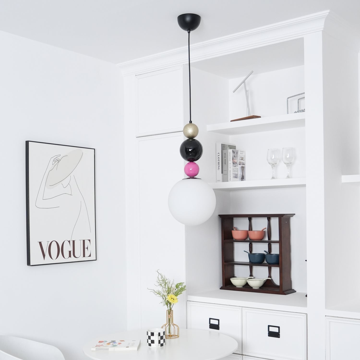 Ronde ballen stapelbare roze hanglamp HL761