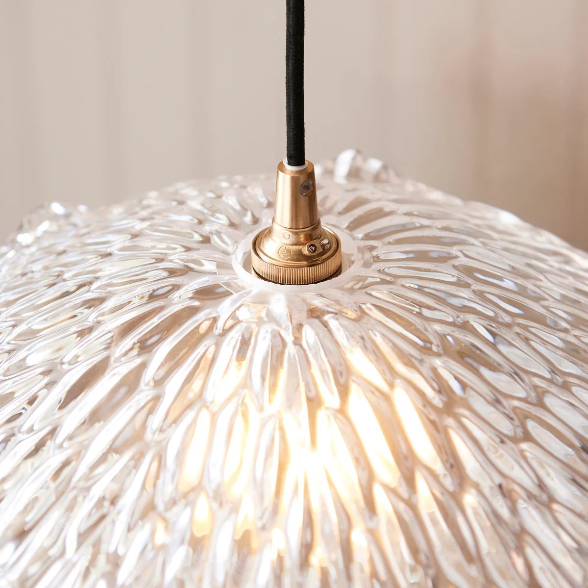 Floriaxis Hanglamp met bloemenmotief en glazen kap - Glazen kap met bloemenmotief en gevlochten kabel voor keuken of eetkamer