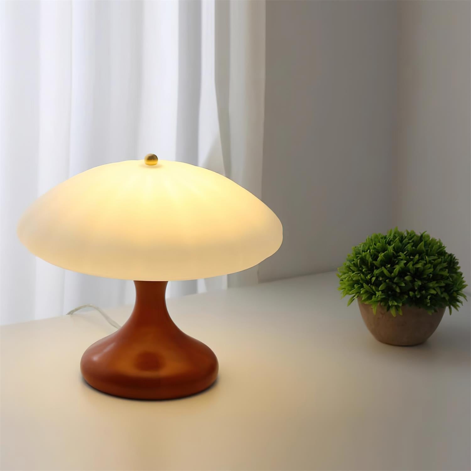 Paddenstoelvormige gebogen tafellamp HL892