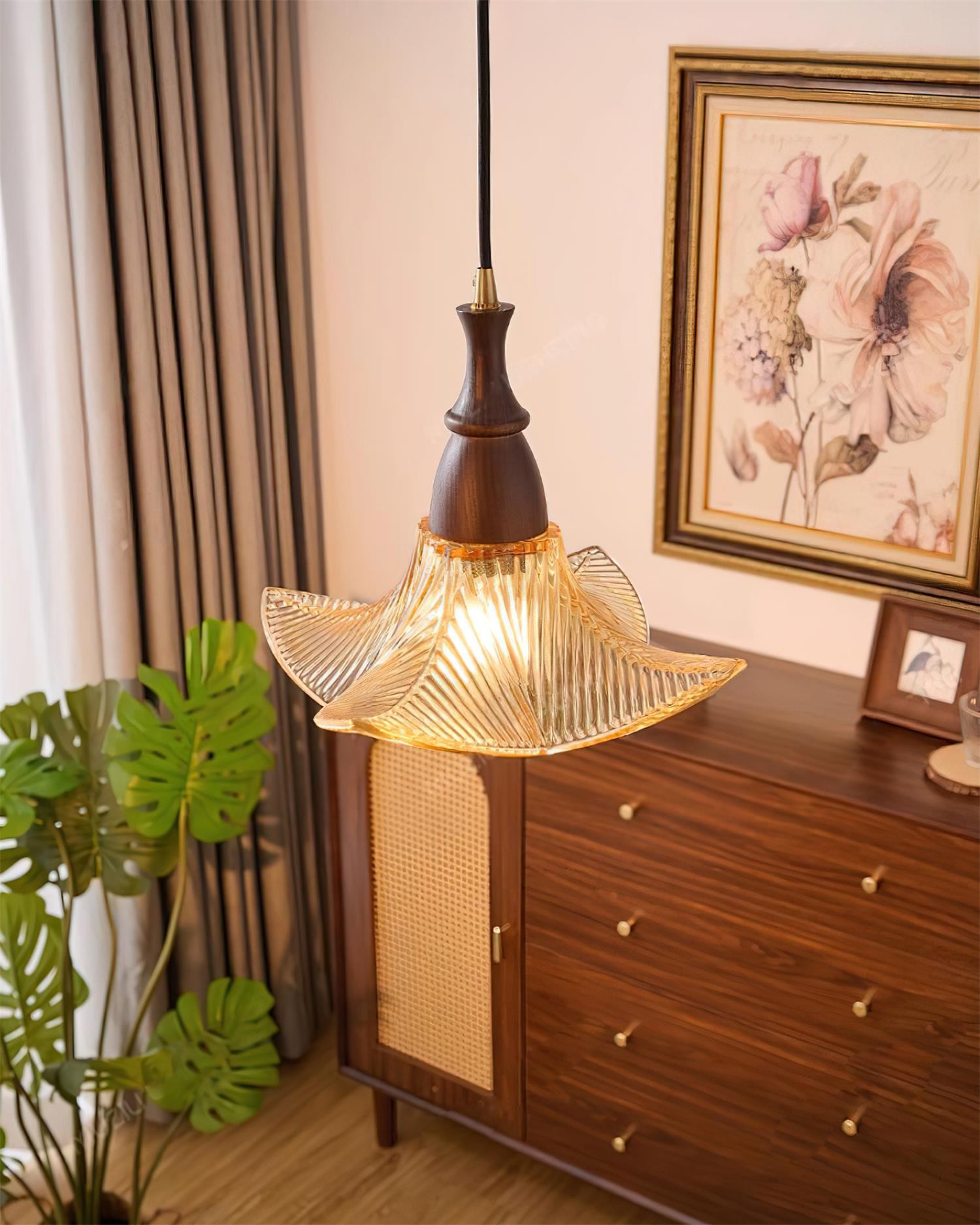 Lila glazen hanglamp HL2598
