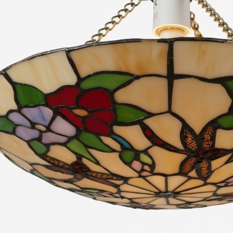 TF Butterfly hanglamp - Decoratieve hanglamp met glas-in-lood voor slaapkamer of hal HL2027