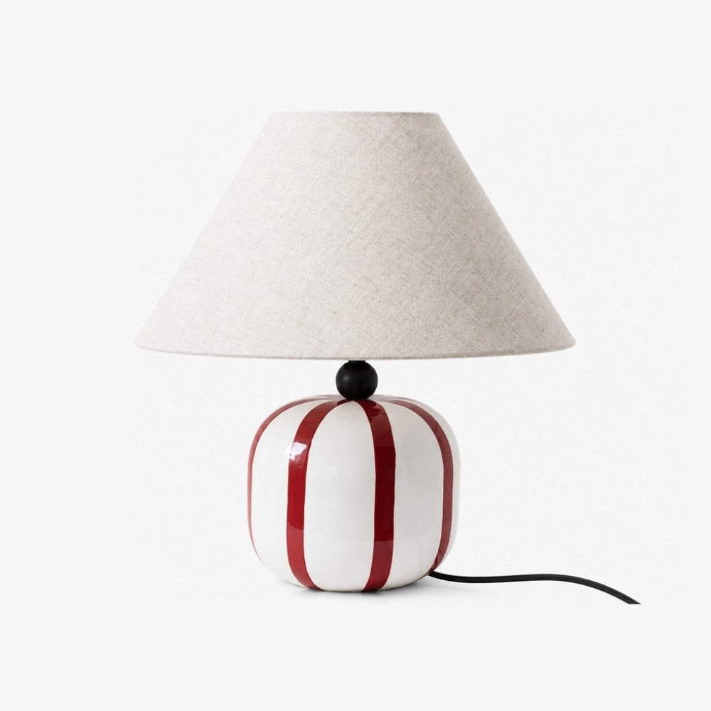Ceruna keramische tafellamp met stoffen lampenkap - moderne minimalistische lamp voor lees- of loungeruimtes HL3611