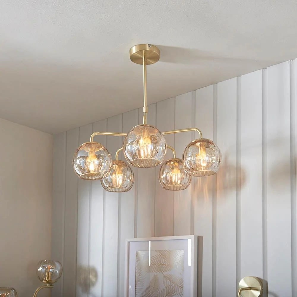 Tracian Glass Mid-Century Modern Globe Hanglamp voor de Eetkamer HL2041