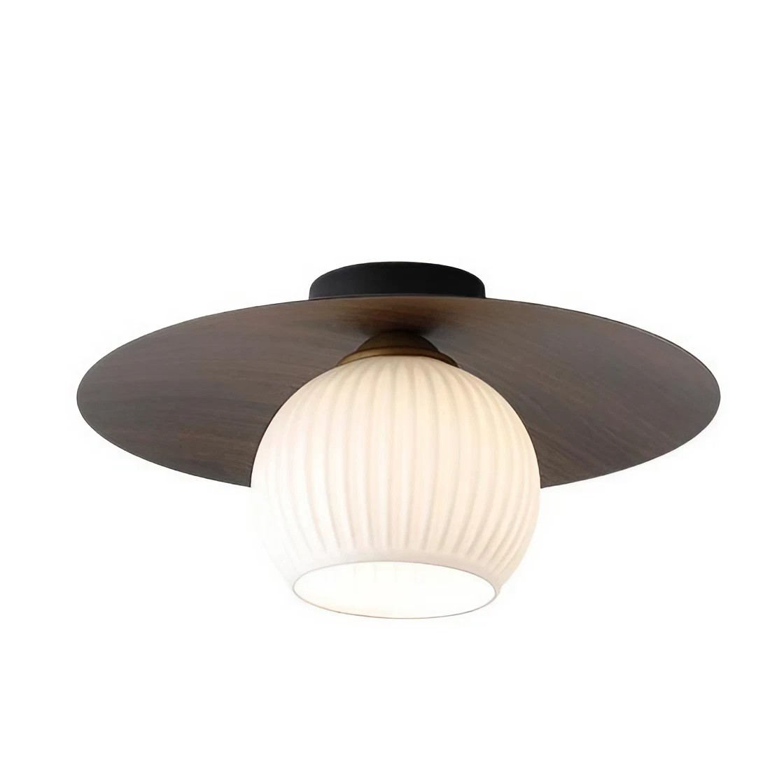 Scandinavische Glazen Geribbelde Bol Plafondlamp HL12