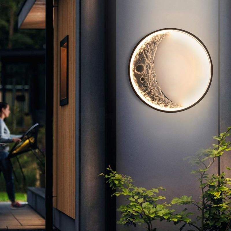Elif Moderne Maanvormige LED IP65 Waterdichte Buitenlamp HL1236