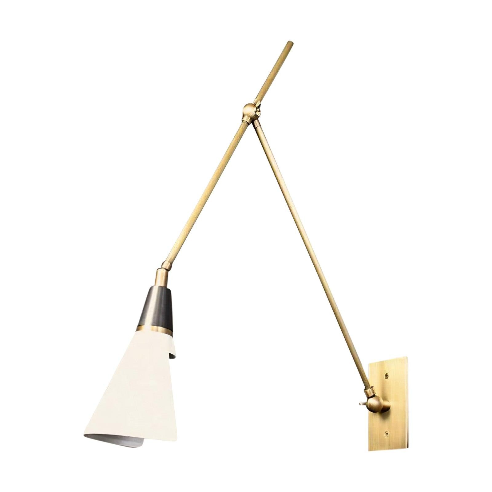 Vintage metalen verstelbare wandlamp met zwenkarm HL966