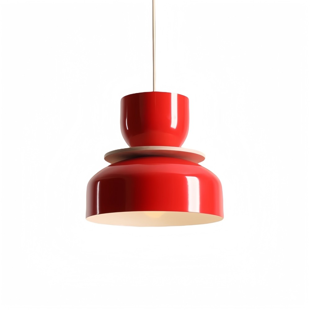 Hanglamp met metalen kom en kap - Houten Macri Kleurrijke Keukenlamp HL1068
