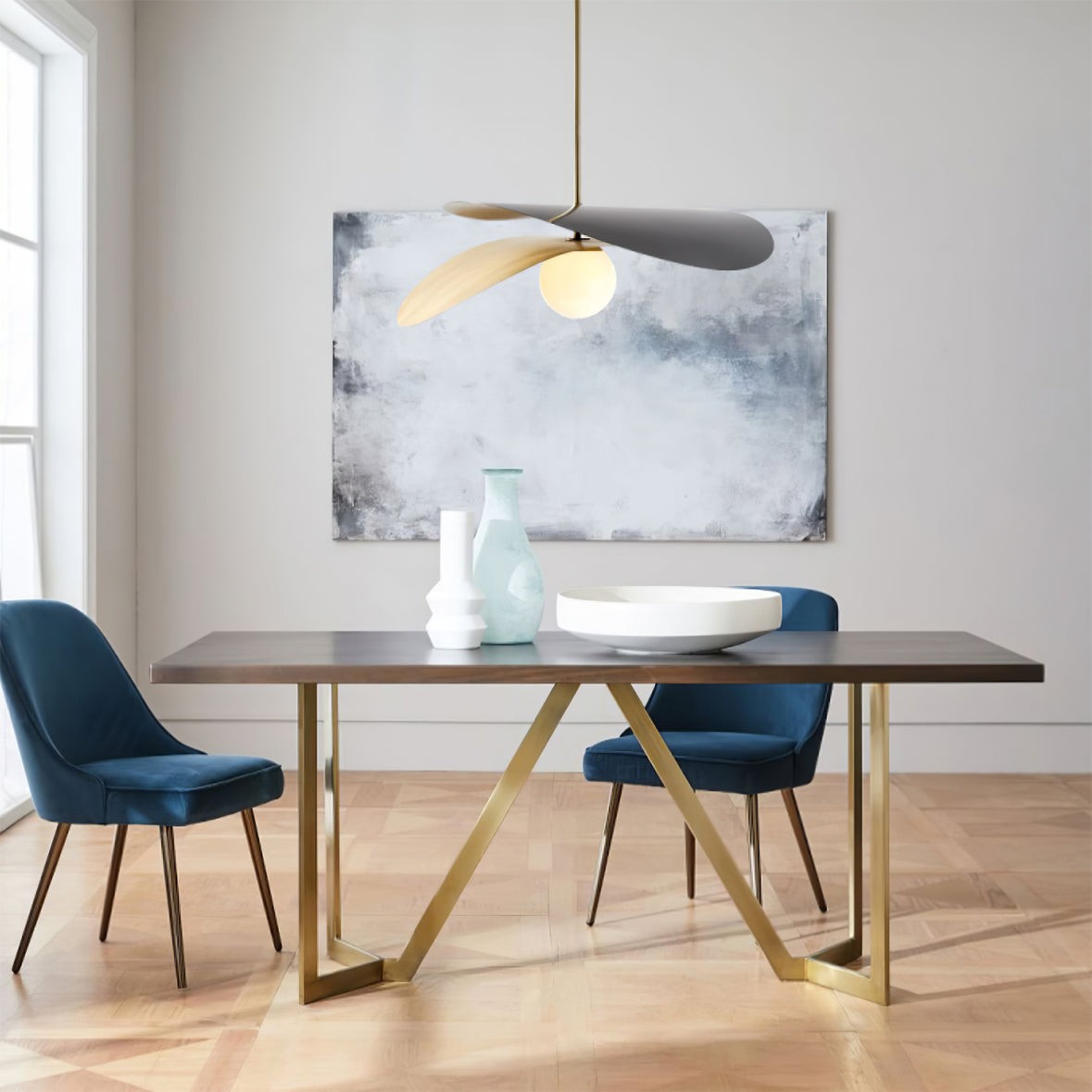 Nordic Simple Dubbellaags Bolvormige Glazen Kroonluchter HL655