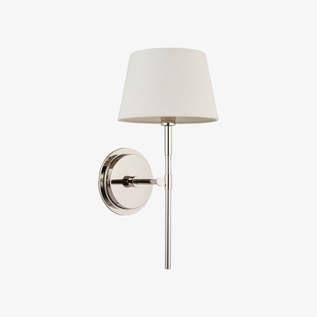 Cremaris metalen wandlamp met stoffen kap - Tijdloze wandlamp voor binnenverlichting HL2216