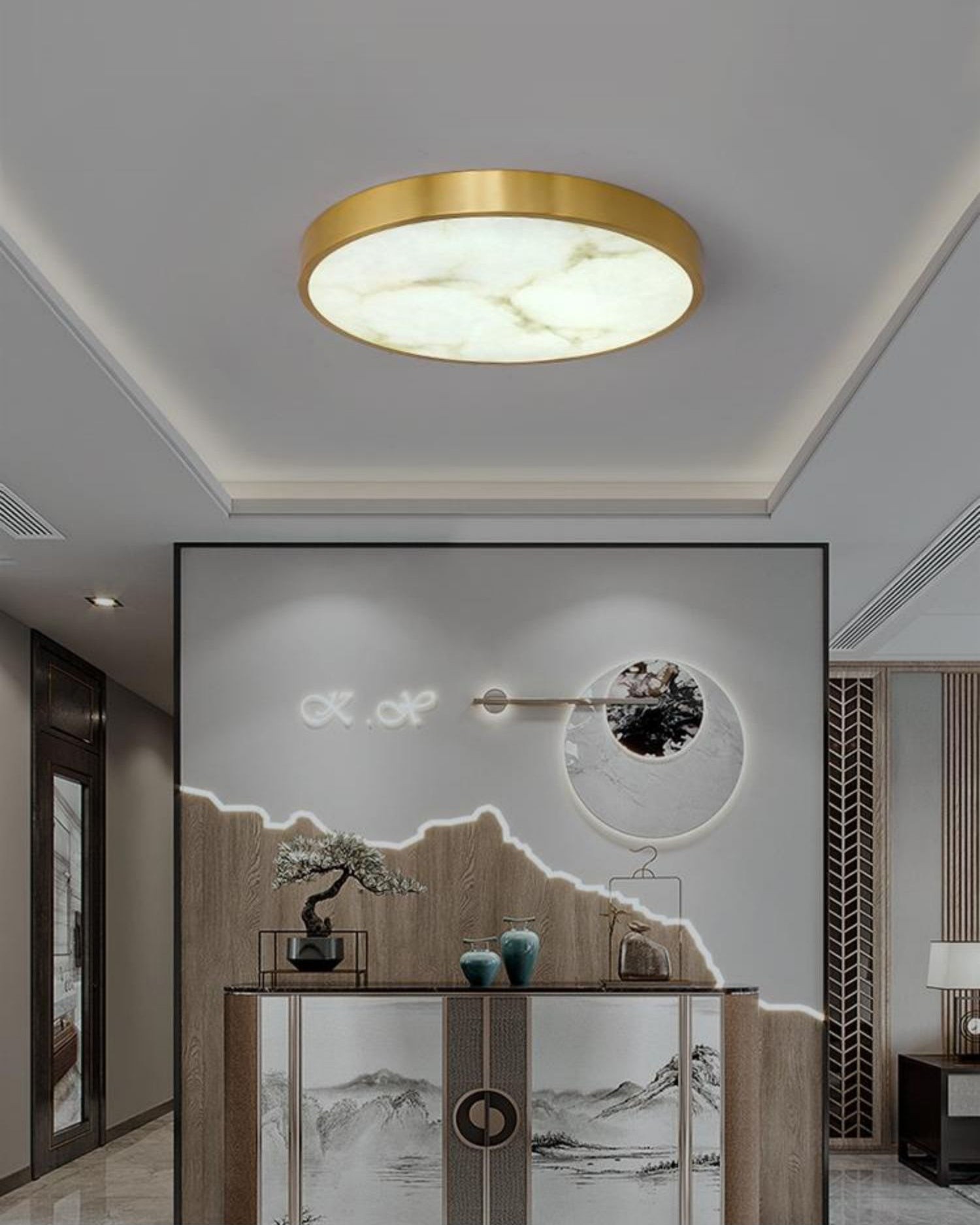 Geometrische albasten inbouwplafondlamp HL2984