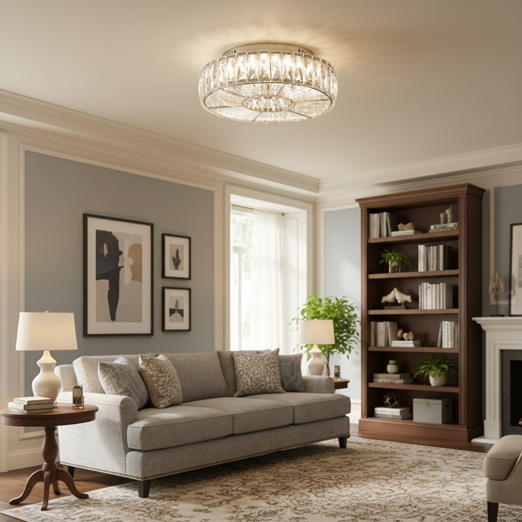 Clereon Elegante Ronde Plafondlamp – Modern Glazen Design voor Woonkamer HL2439