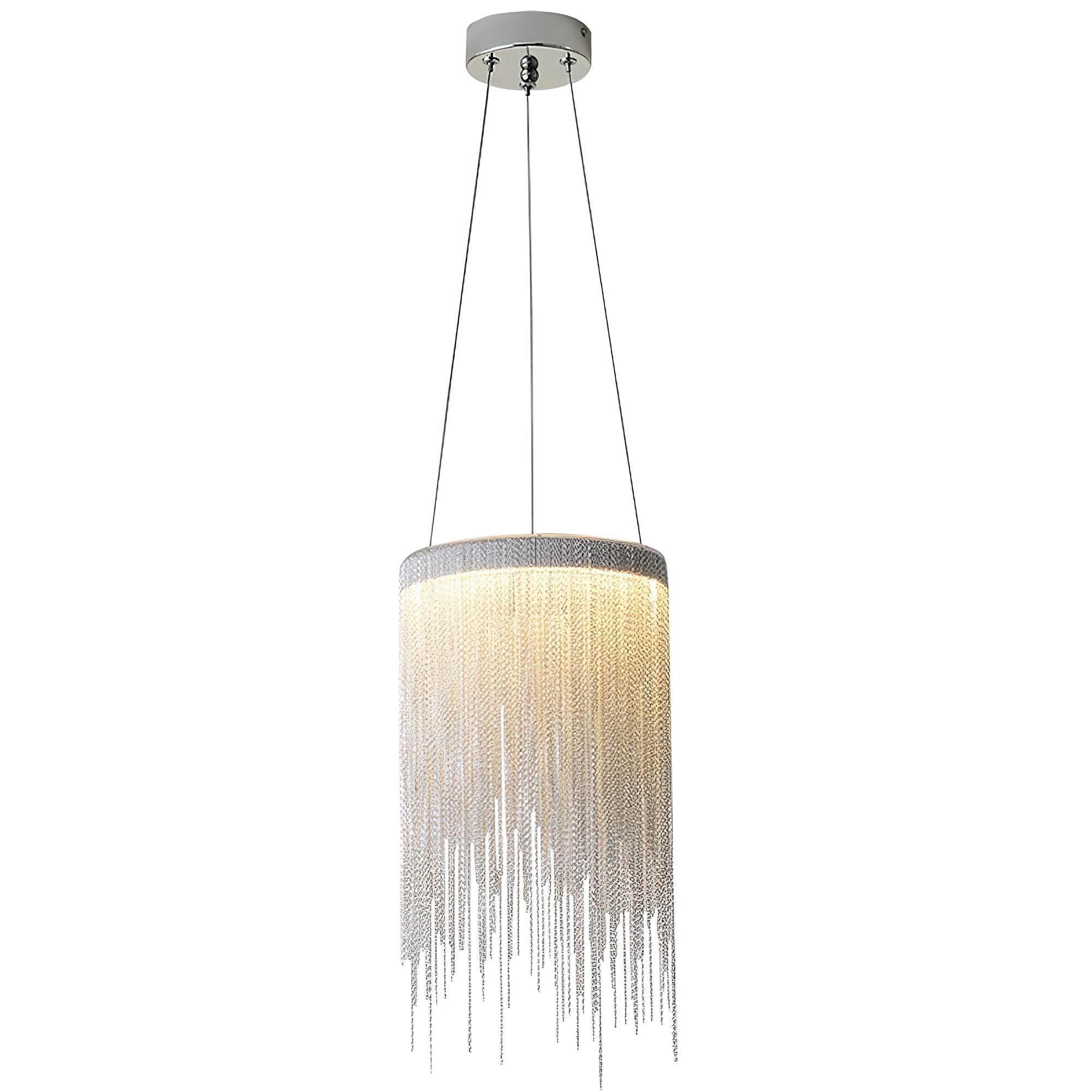 Hanglamp met aluminium ketting en kwastjes HL1181