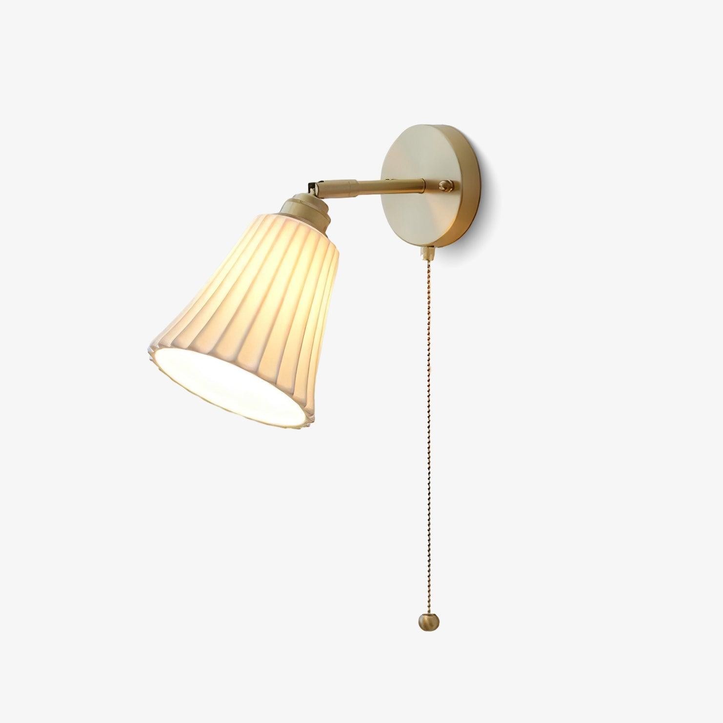 Moderne trekkoord metalen keramiek binnenwandlamp voor slaapkamer HL863