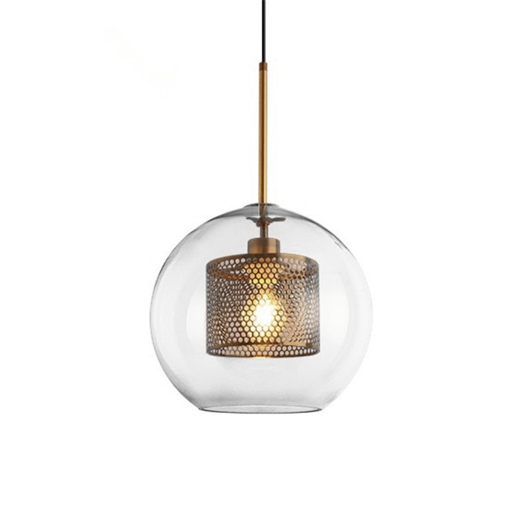 Vintage Glazen Hanglamp Industriele Woonkamer HL41