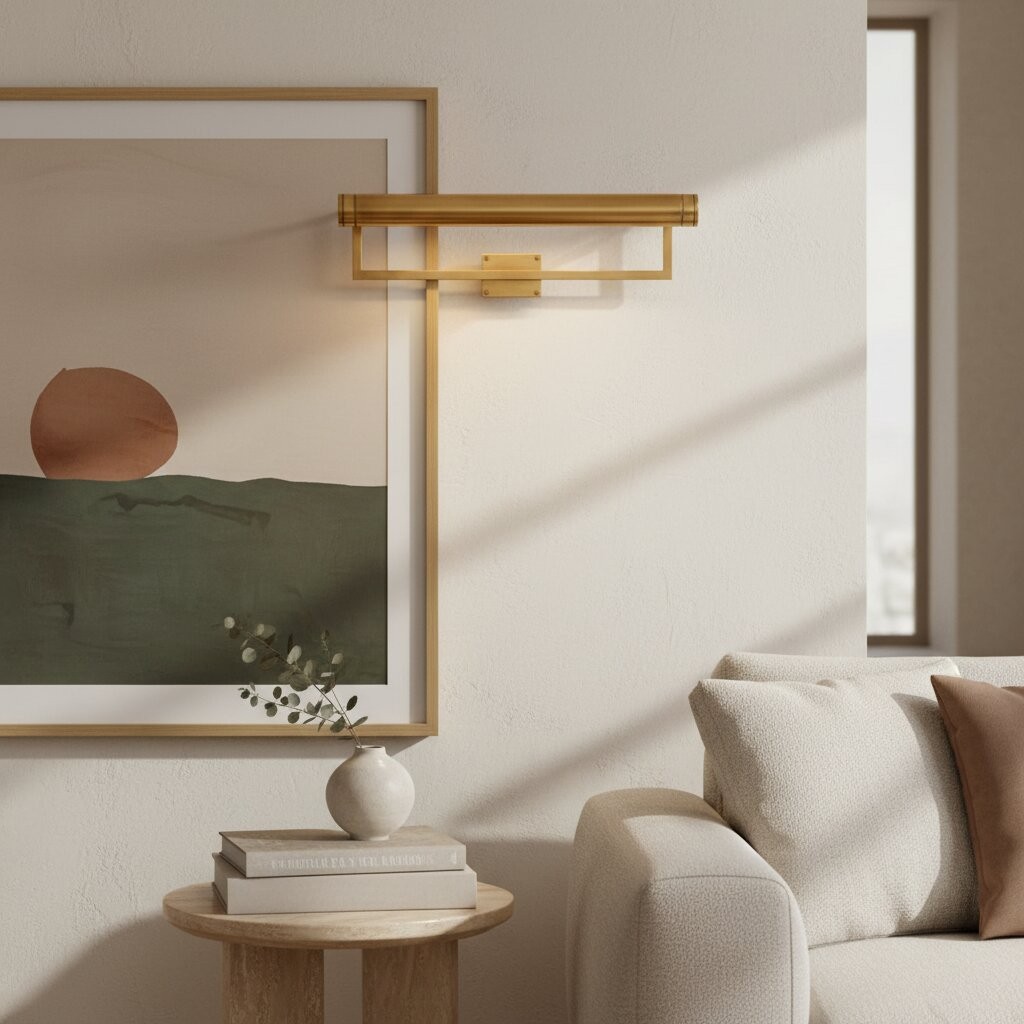Aurix Schilderijlamp – Strakke, slanke wandlamp met metalen afwerking voor woonkamers en galerijen HL2376