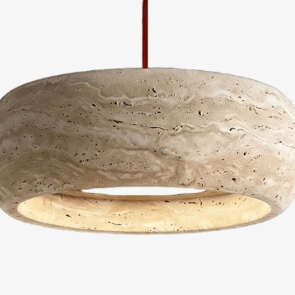 Kairis Travertijn Natuurstenen Hanglamp - Vintage Stijl Verlichting voor Eet- en Woonkamers HL2343