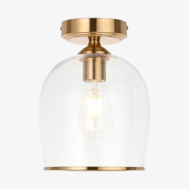 Brazara Dome Plafondlamp - Industriële geribbelde en heldere glazen kap voor de woonkamer HL2119