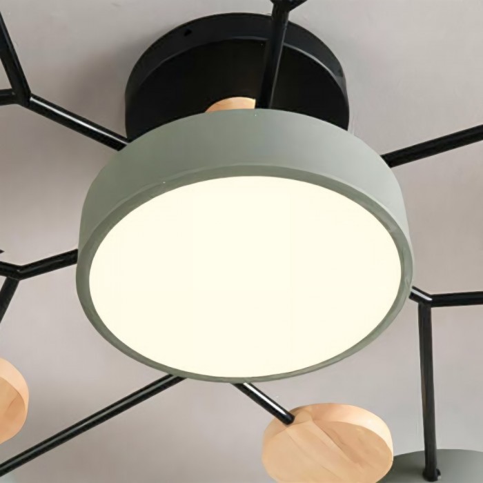 Nordic Vertakte Schijf LED Warm Witte Plafondlamp HL314