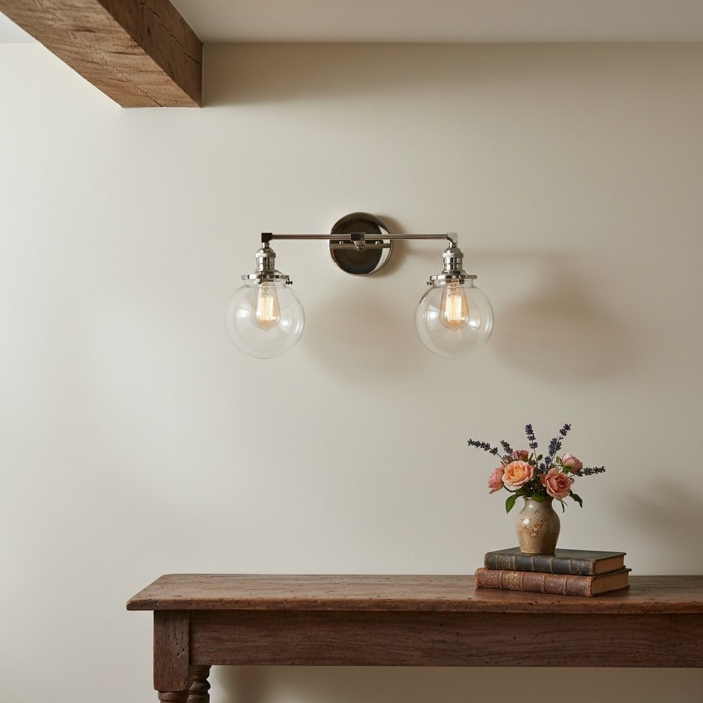Lumio Globe glazen bol wastafellamp - moderne badkamerlamp met twee lampen HL1671