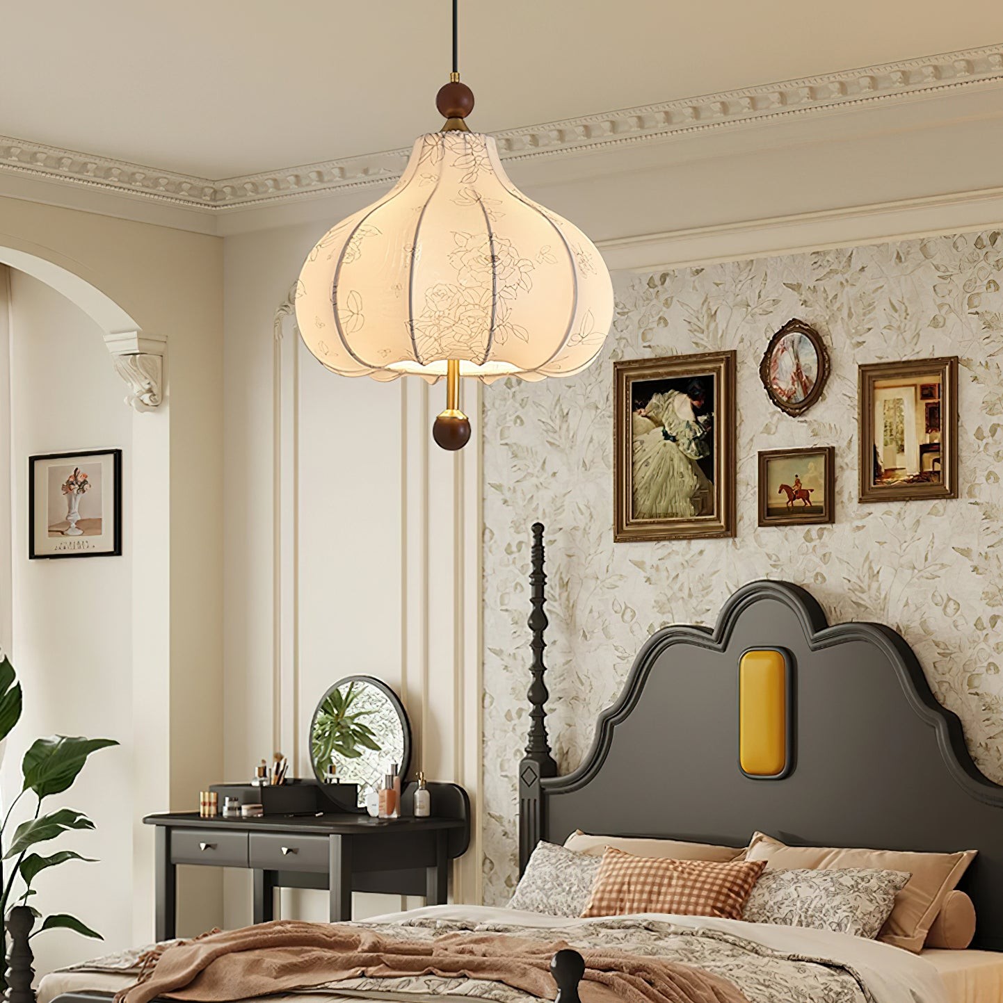 Franse Retro Stoffen Patroon Hanglamp HL496