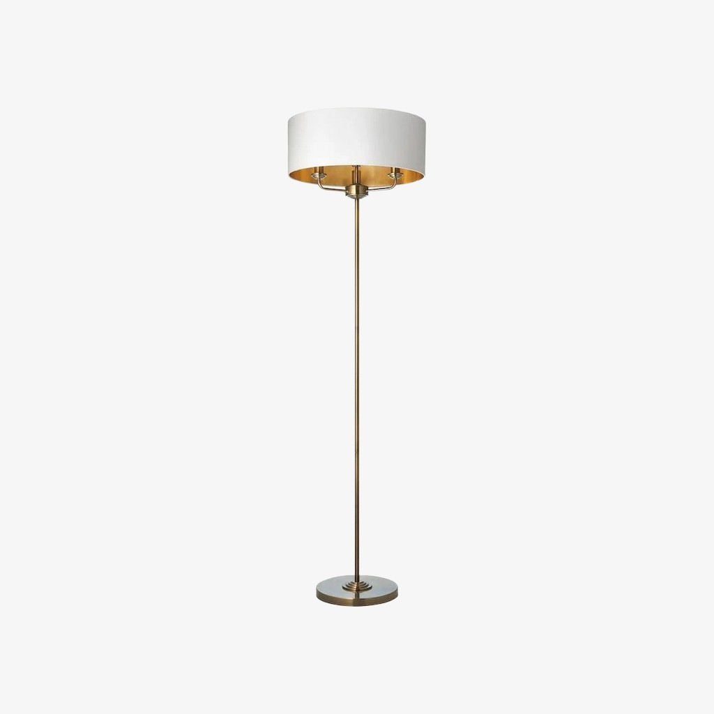 Tela Drum Shade vloerlamp - Moderne stoffen staande lamp voor thuis of op kantoor HL2241