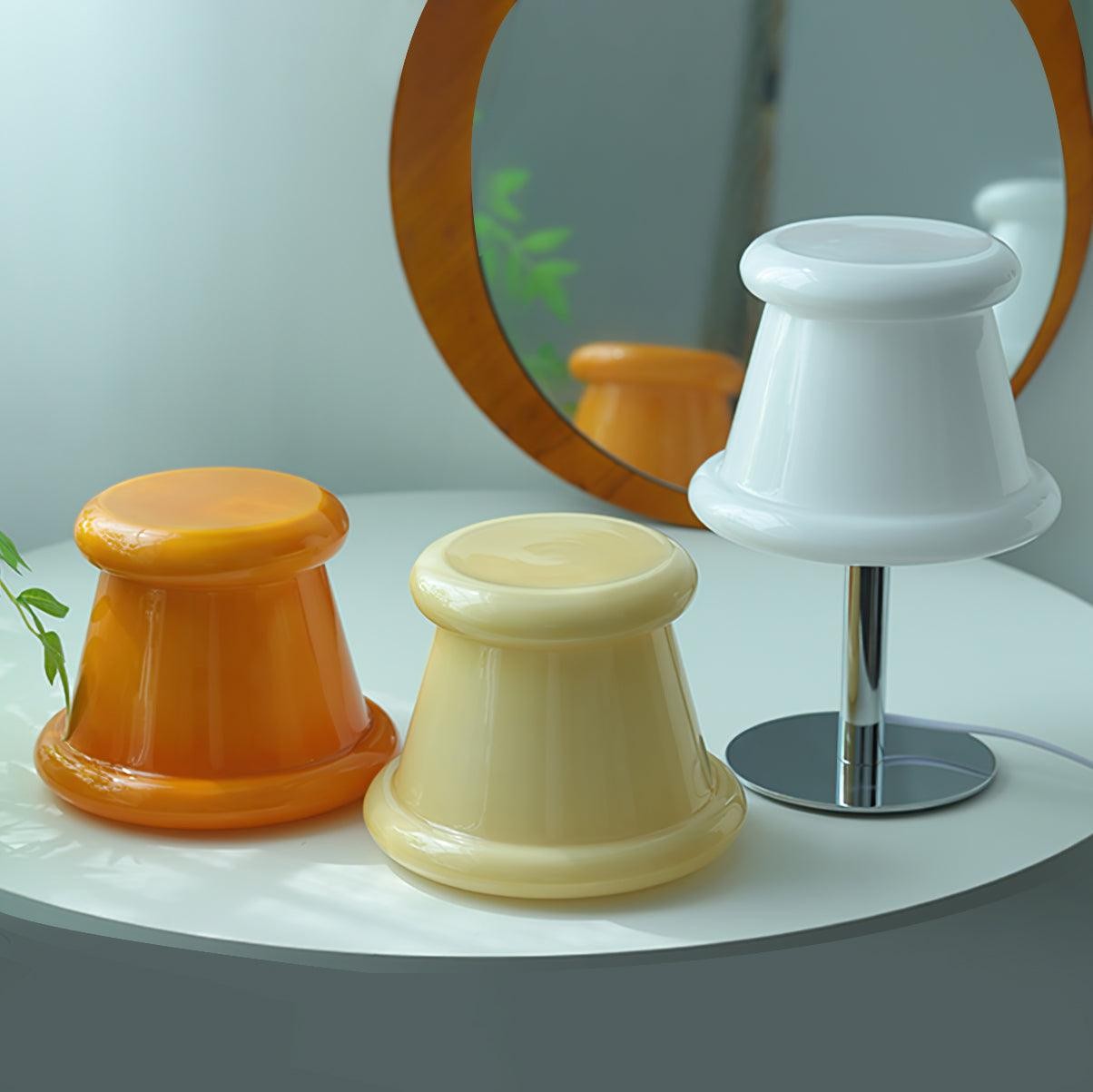 Crèmekleurige creatieve onregelmatige cilindrische tafellamp HL715
