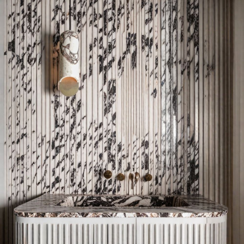 Capsule Wandlamp - Ovaal Travertijn en Marmer Design HL1049