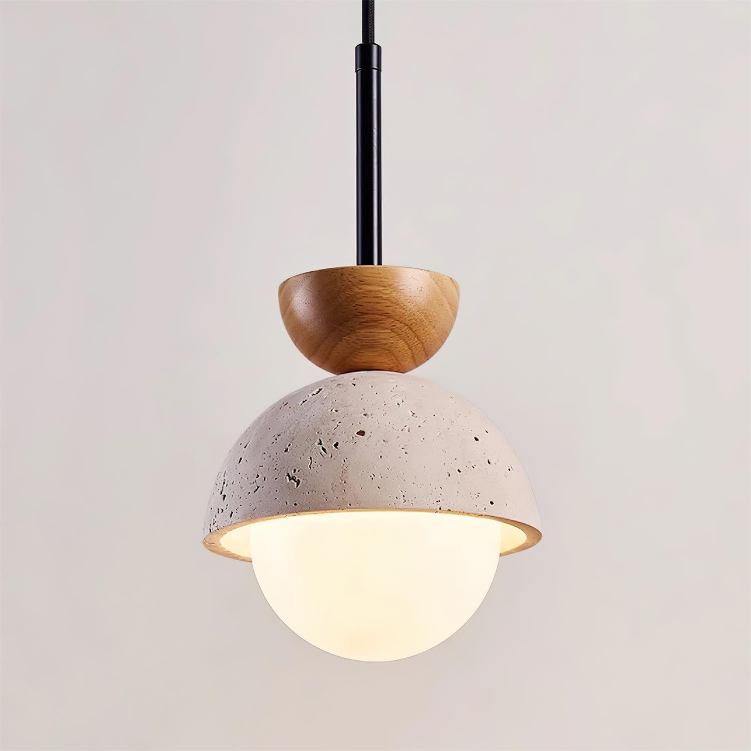 Natuurlijke stenen bolvormige hanglamp HL438