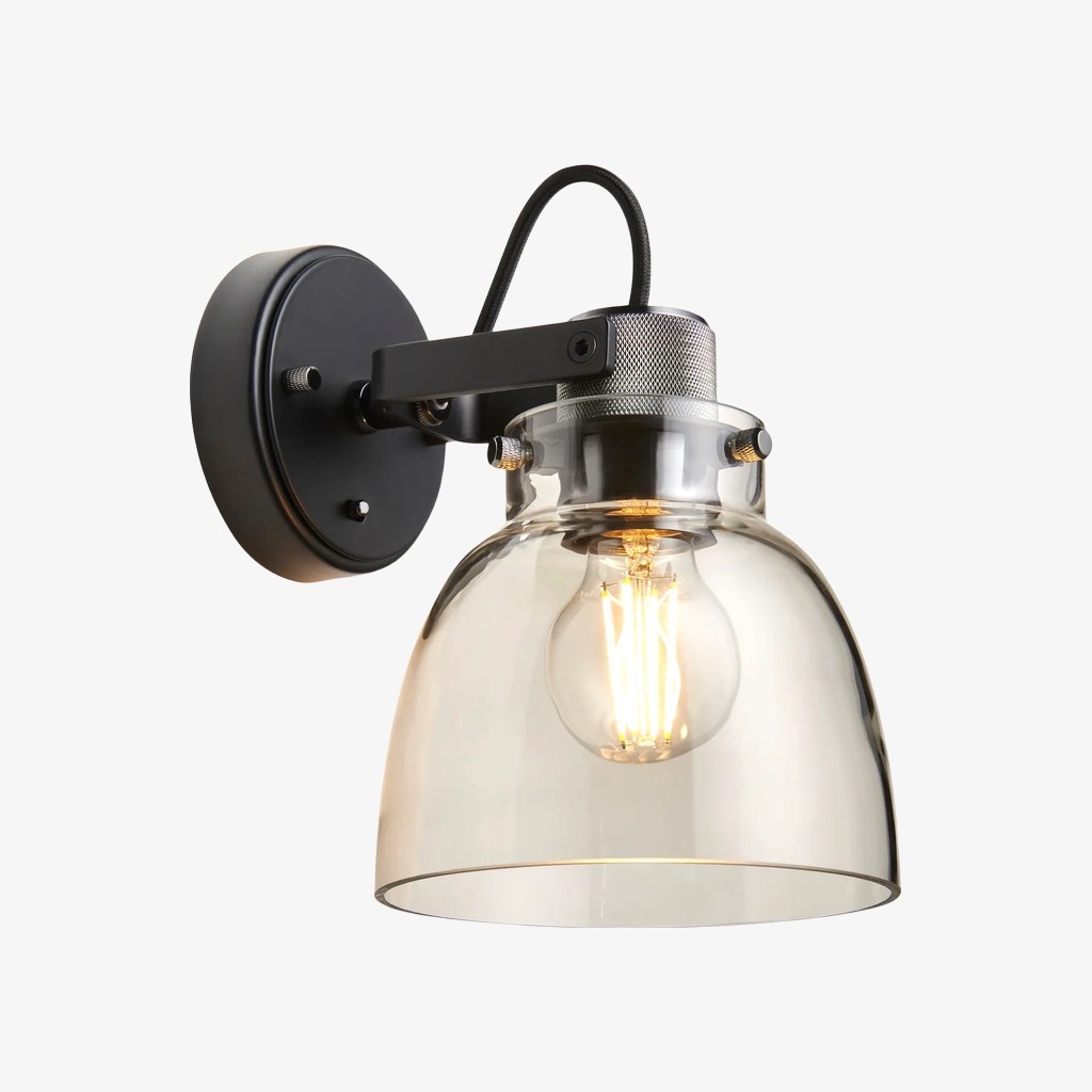 Readium Moderne Wandlamp met Glazen Kap - Verstelbare Kop voor Slaapkamers en Gang HL2067