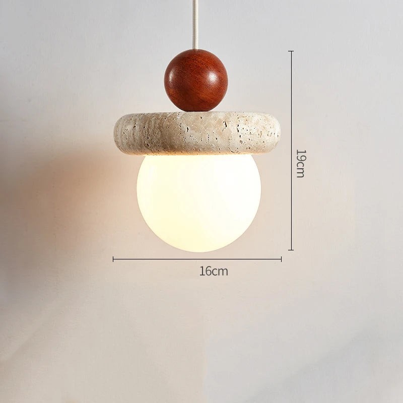 Crèmekleurige travertin hanglamp HL3479