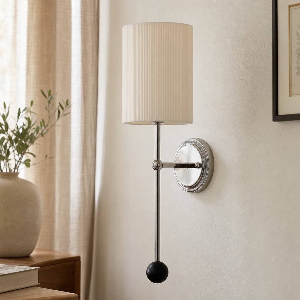 Cumoris geplooide wandlamp - Frans geïnspireerde accentlamp voor naast het bed en in de woonkamer HL3589