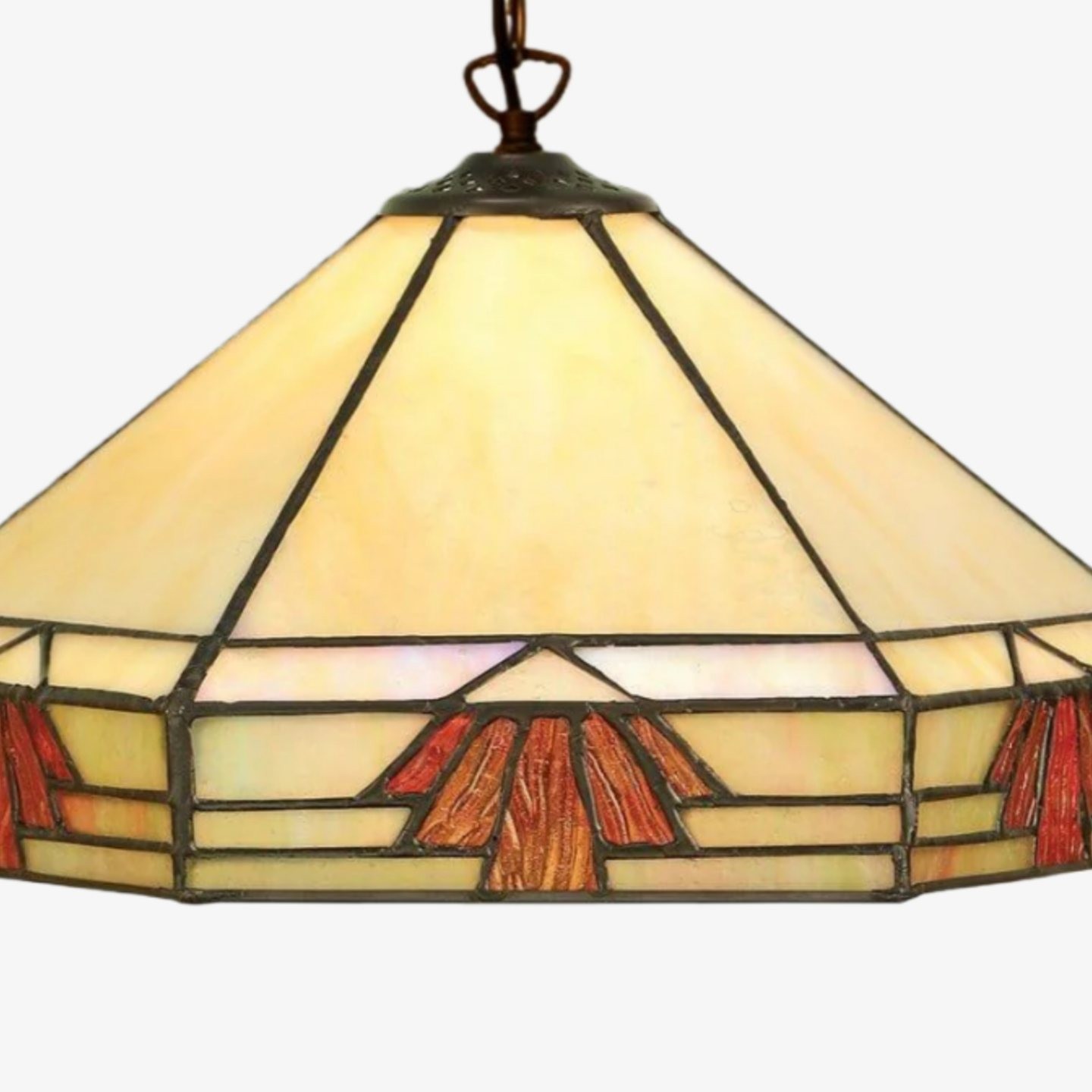 TF Nevada Vintage Hanglamp van gebrandschilderd glas - Handgemaakte kunstglazen verlichting voor eetkamers HL2166
