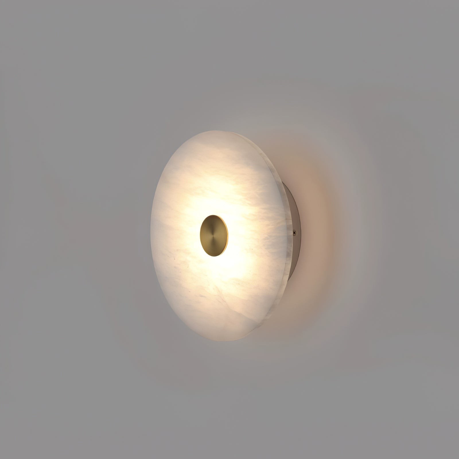 Schijfvormige albasten wandlamp HL464