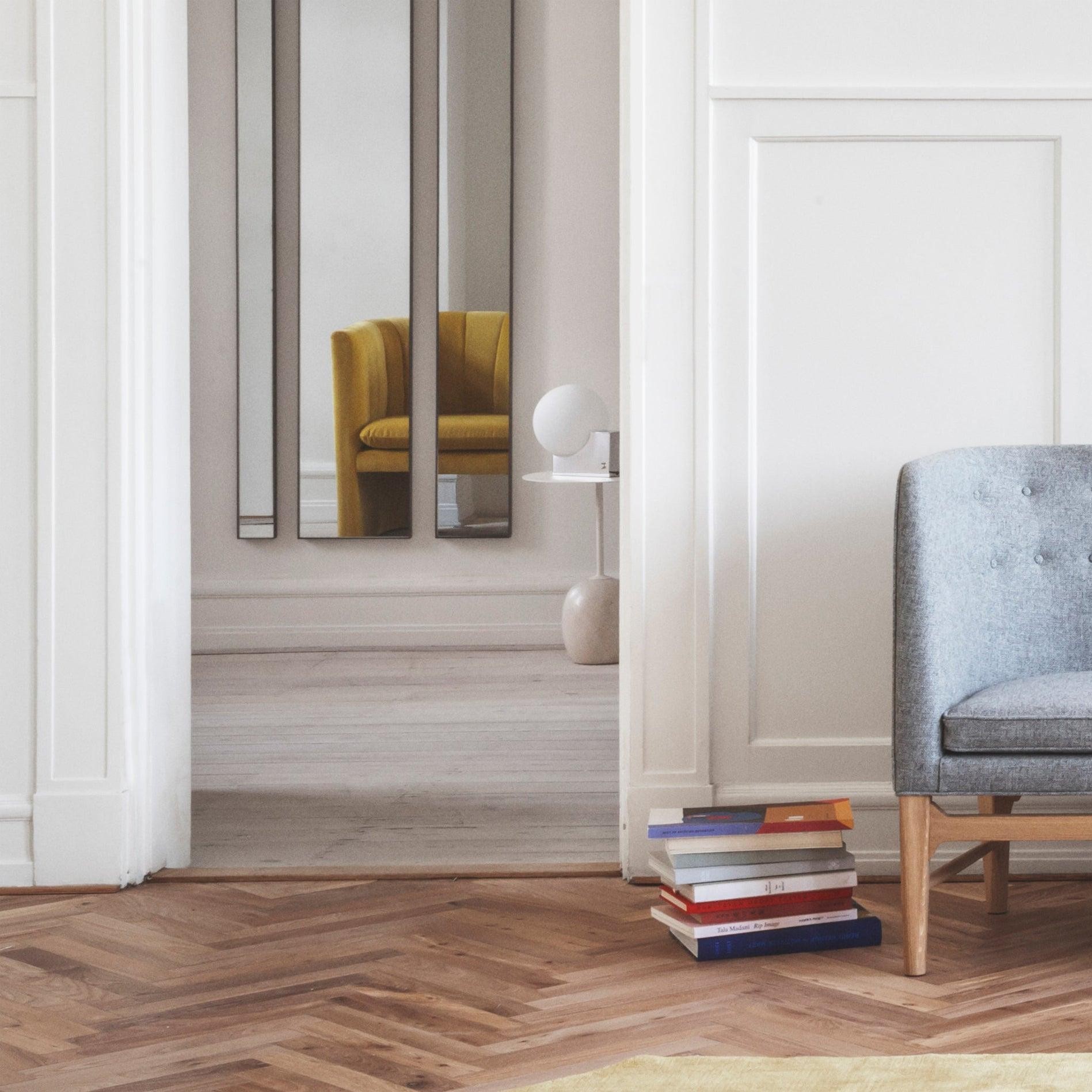 Geometrische lampenvoet glazen bol tafellamp HL523