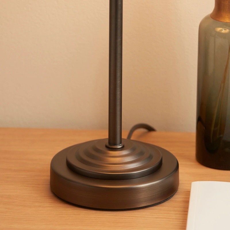 Bronzuno bureaulamp met textuurstof - Moderne verlichting met metalen voet voor kantoren of lounges HL2121