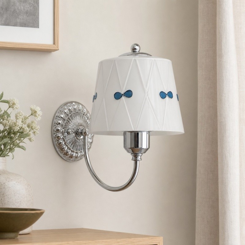 Billa glazen wandlamp met strik - Vintage artistiek ontwerp voor slaapkamer en hal HL3598